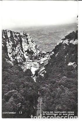 Postales: ANTIGUA POSTAL 13 MONTSERRAT VISTA DEL SANTUARIO DESDE EL FUNICULAR DE SAN JUAN ZERKOWITZ 1961