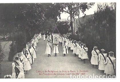 Postkarten: ANTIGUA POSTAL COLEGIO DE RELIGIOSAS JESUS Y MARIA S GERVASIO 60 PROCESION DEL CORPUS CURSO 1907 190