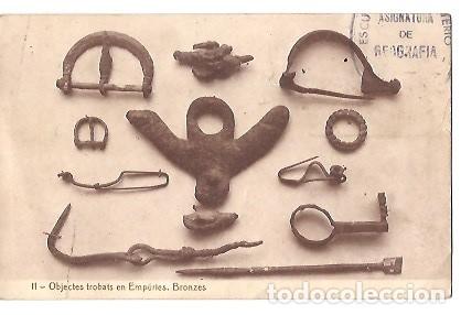 Postkarten: ANTIGUA POSTAL 11 OBJECTES TROBATS EN EMPURIES BRONZES