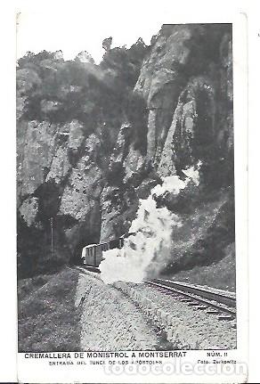 Postais: ANTIGUA POSTAL NUM 11 CREMALLERA DE MONISTROL A MONTSERRAT ENTRADA DEL TUNEL DE LOS APOSTOLES FOTO Z