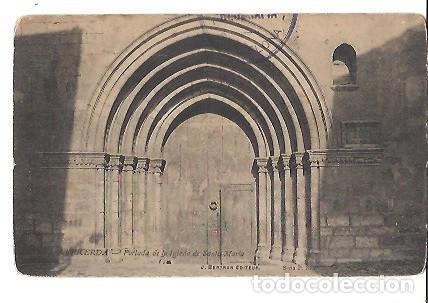 Postais: ANTIGUA POSTAL PUIGCERDA PORTADA DE LA IGLESIA DE SANTA MARIA J BERTRAN