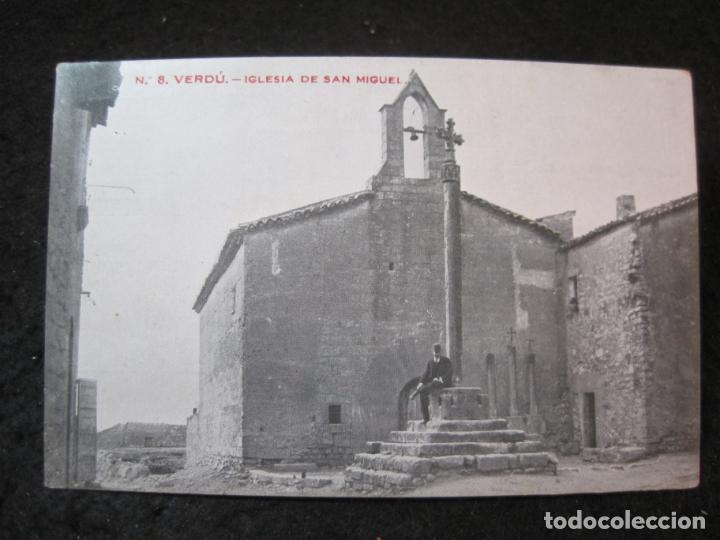 Postales: VERDU-IGLESIA DE SAN MIGUEL-8-IMP ELZEVIRIANA-POSTAL ANTIGUA-(91.895)