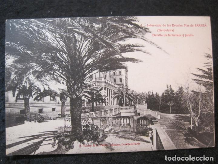 Postales: BARCELONA-INTERNADO ESCUELAS PIAS DE SARRIA-DETALLE DE LA TERRAZA Y JARDIN-POSTAL ANTIGUA-(92.022)
