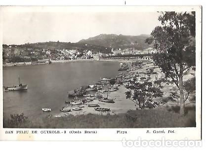 Cartes Postales: ANTIGUA POSTAL 3 SANT FELIU DE GUIXOLS COSTA BRAVA PLAYA R GASSO FOTO