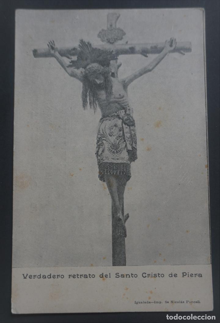 Postales: Verdadero retrato del Santo Cristo de Piera, antigua postal circulada