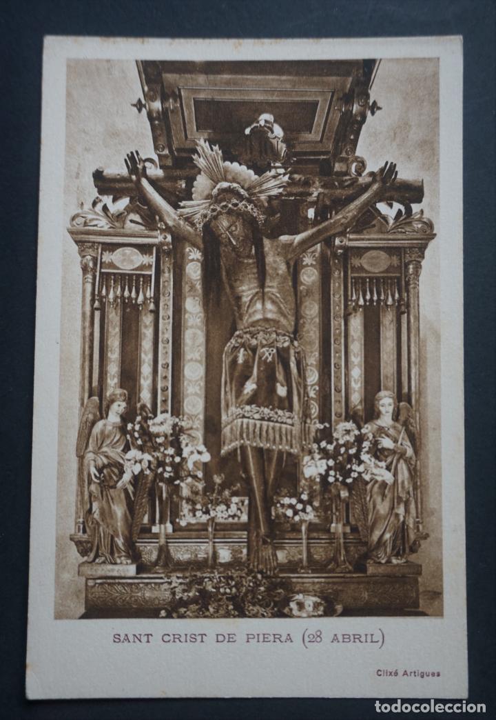 Postales: Sant Crist de Piera (28 de Abril), antigua postal con una nota en reverso, ver fotos