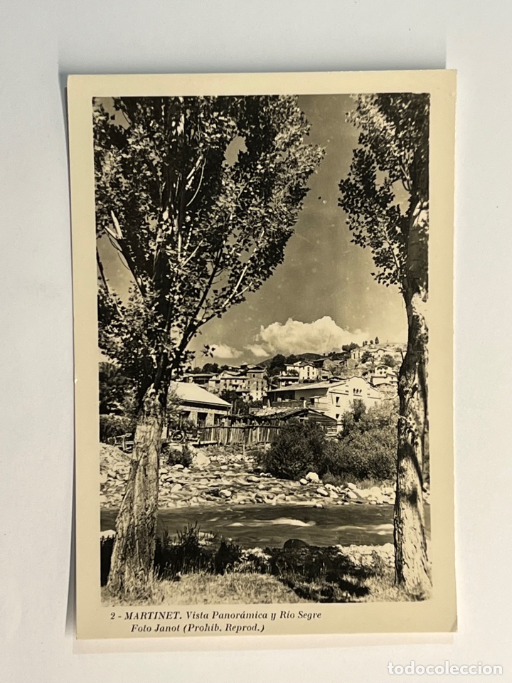 Postales: MARTINET (Lerida) Postal No.2, Vista panor&aacute;mica y R&iacute;o Segre.FOTO JANOT (h.1950?) S/C