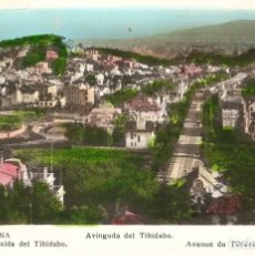 Postales: BARCELONA 21 AVINGUDA DEL TIBIDABO E.F.B. SIN CIRCULAR COLOREADA A MANO