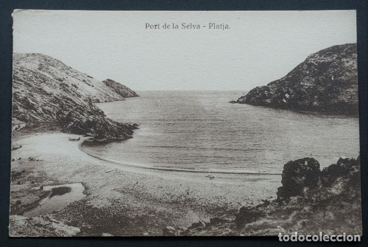 Postales: Port de la Selva, Platja, postal circulada con sello y matasellos del a&ntilde;o 1930