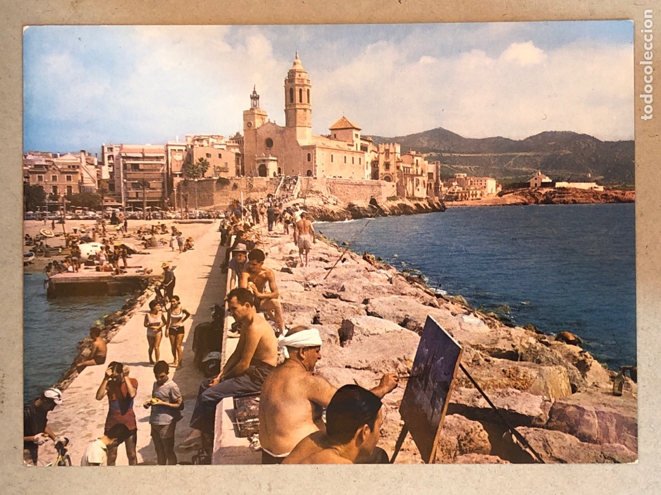 Postales: POSTAL SITGES LA PUNTA (MUY ANIMADA, PINTOR) - Foto 1