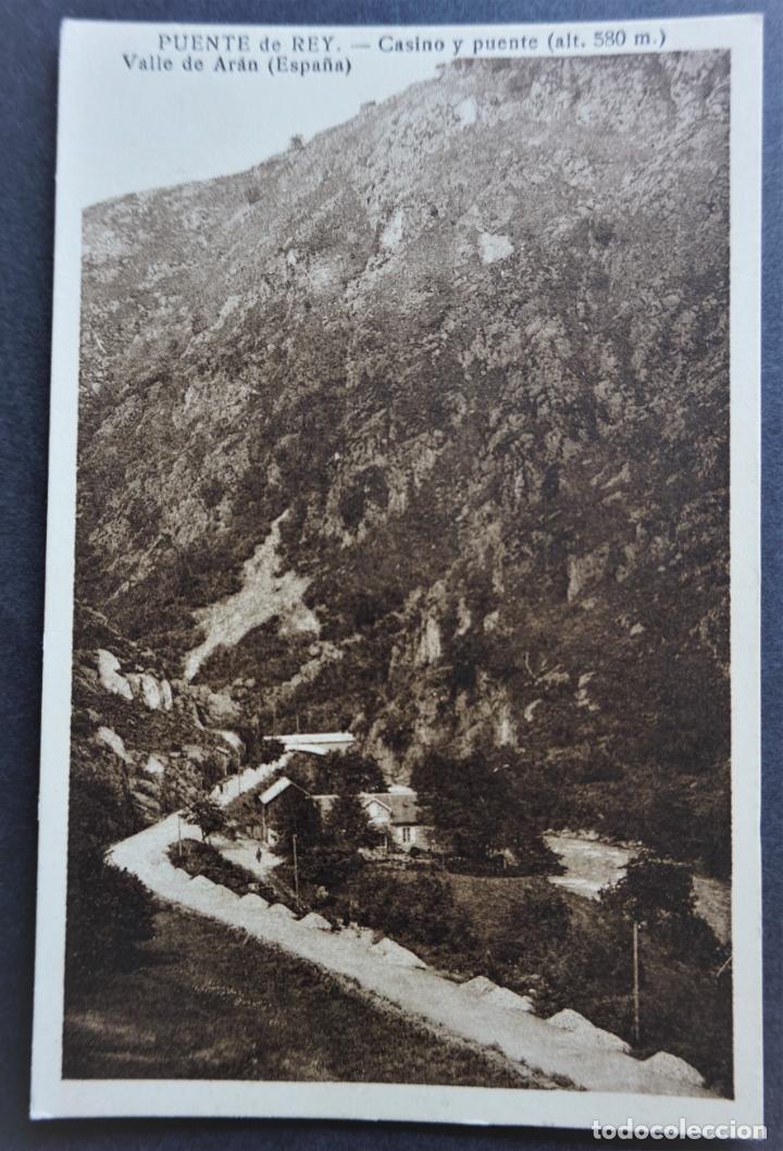 Postales: Puente de Rey, Casino y Puente, frontera Hispano-Francesa, postal del a&ntilde;o 1933, ver fotos