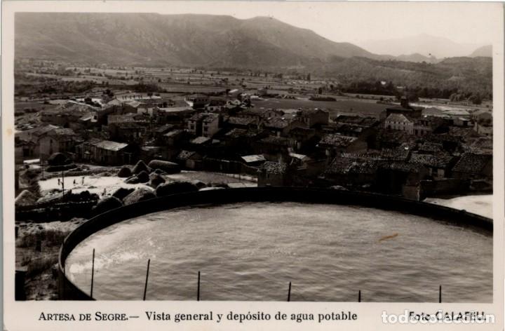 Postales: Artesa de Segre - Vista general y dep&oacute;sito de agua potable - Foto Calafell - 144x93mm.