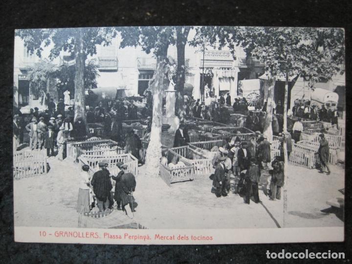 Postkarten: GRANOLLERS-PLASSA PERPINYA MERCAT DELS TOCINOS-THOMAS-10-POSTAL ANTIGUA-(93.714)