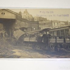 Postales: POSTAL FOTOGRÁFICA - PALAMOS - INUNDACIÓN 10 FEBREO 1917 - ACCIDENTE FERROCARRIL, BUEN ESTADO. Lote 342653593
