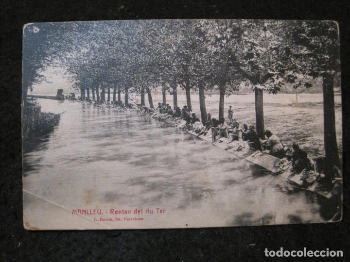 Postcards: MANLLEU-RENTAN AL RIU TER-LAVANDERAS-ROISIN-POSTAL ANTIGUA-(93.777)