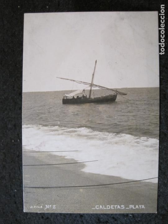 Postkarten: CALDETAS-PLAYA-FOTOGRAFICA J.VIL&Aacute;-2-FOTOGRAFICA-POSTAL ANTIGUA-(93.865)