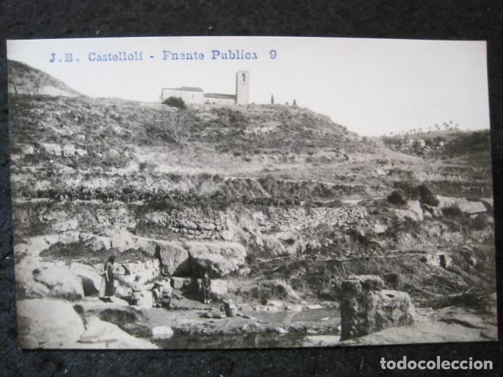 Cartoline: CASTELLOLI-FUENTE PUBLICA-J.B. 9-FOTOGRAFICA-POSTAL ANTIGUA-(93.879)