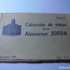 Postales: MAGNIFICO BLOC DE POSTALES COLECCION DE 12 VISTAS ALMACENES JORBA SERIE 3, DEL 1935. Lote 344235608