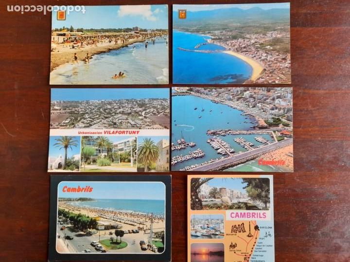 Postales: Una postal, playa de Cambrils antes del Boom tur&iacute;stico Costa Dorada a&ntilde;o 1962, seis postales a elegir