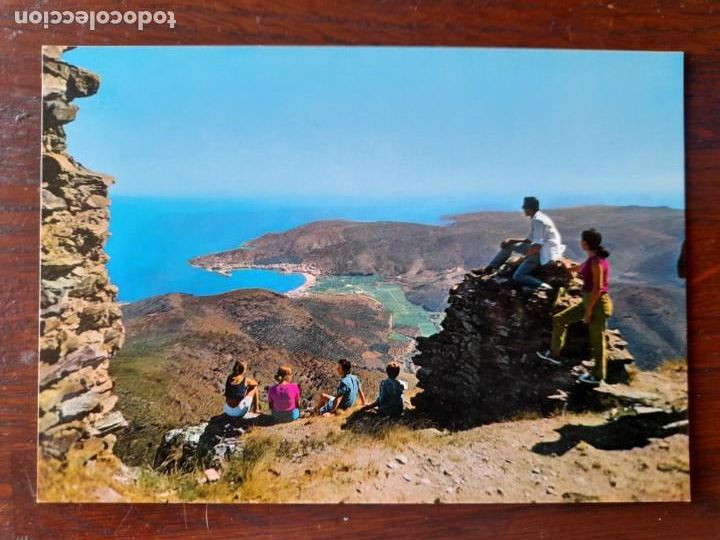 Postales: Postal vistas des del castell de Sant Salvador o Saverdera en Port de la Selva Costa Brava
