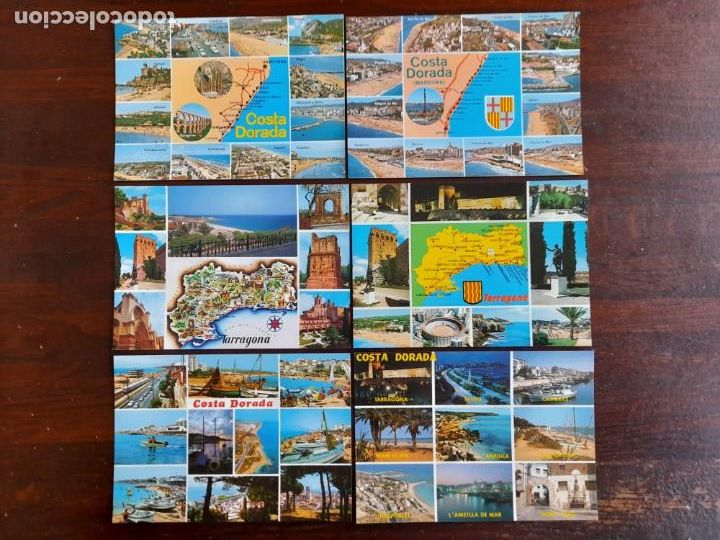 Postales: Una postal Costa Dorada, colaig con im&aacute;genes de poblaciones que la forma, 6 postales a elegir