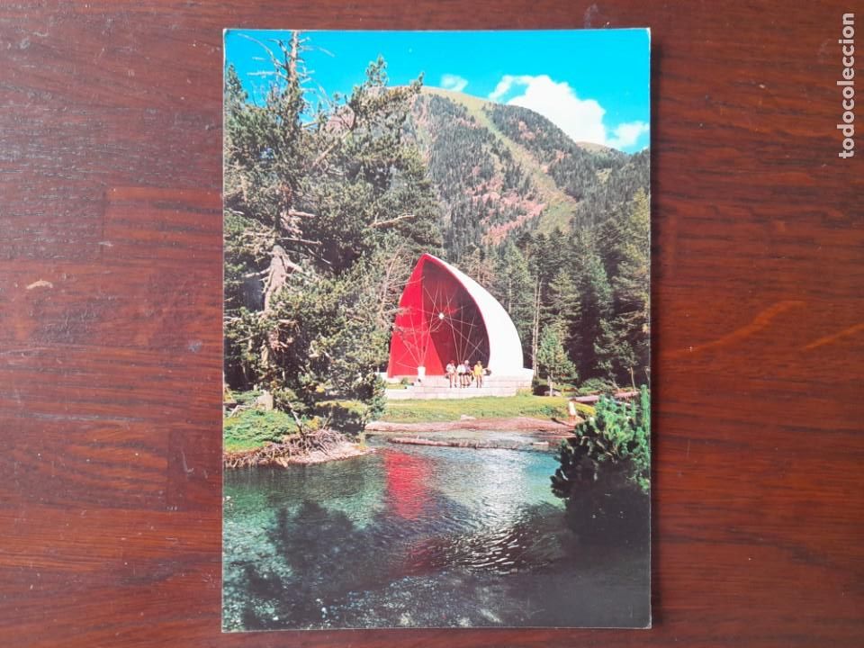 Postales: Postal Lago Sant Maurici y Capilla del Espiritu Santo Vall de Bohi parque natural de Aigues Tortes