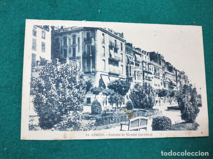 Postales: POSTAL 14 LERIDA. AVENIDA DE BLONDEL JARDINES. . L. ROISIN FOT.