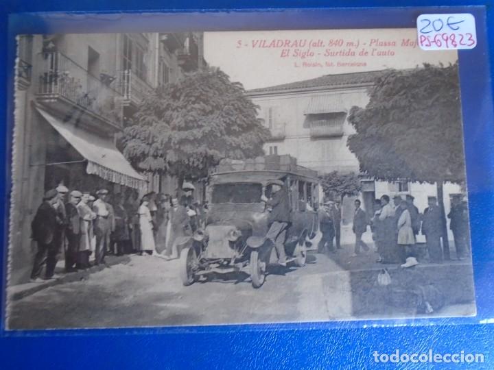Postales: (PS-69823)POSTAL DE VILADRAU-PLASSA MAJOR.EL SIGLO.SURTIDA DE L&acute;AUTO.L.ROISIN