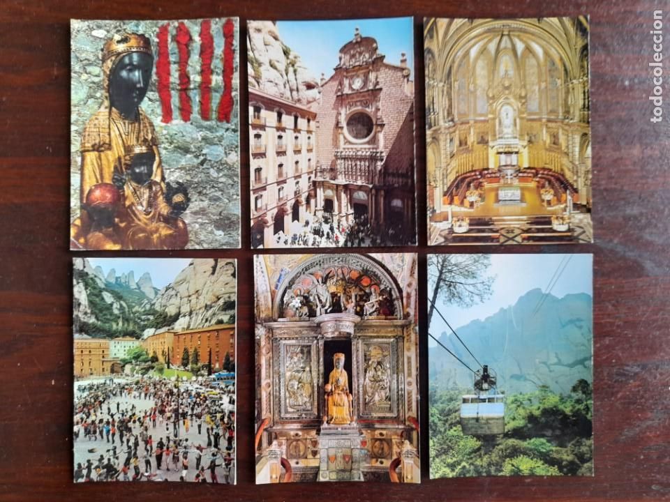 Postcards: Una postal vintage talla de la Moreneta del Monasterio de Montserrat a&ntilde;os 60&acute;s, 6 tarjetas a elegir