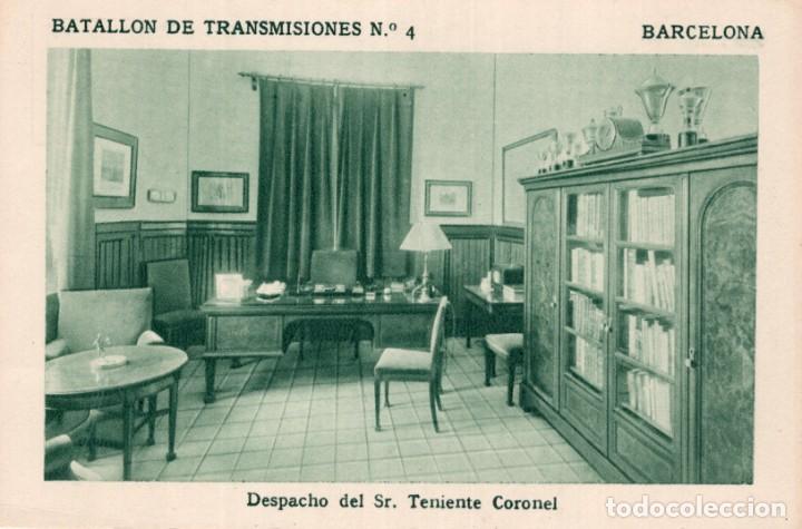 Postales: Barcelona. Batall&oacute;n de Transmisiones 4.Despacho - Foto 1