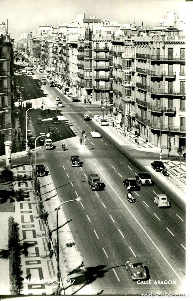 Postales: BARCELONA-CALLE ARAG&Oacute;N A&Ntilde;O 1959