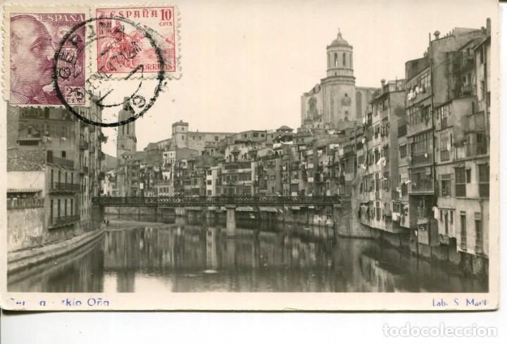 Postales: GERONA-VISTA PARCIAL R&Iacute;O O&Ntilde;AR-FOTOGR&Aacute;FICA- A&Ntilde;O 1947