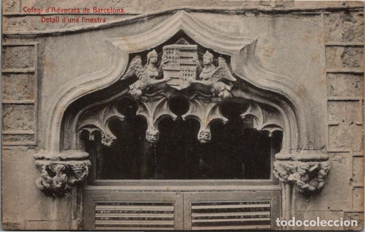 Postales: Colegi d'Advocats de Barcelona - Detall d'una finestra - &Aacute;ngel Toldr&aacute; Viazo - 141x90mm.