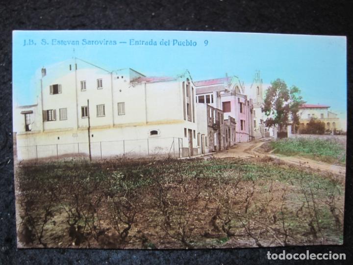 Postales: SAN ESTEBAN DE SASROVIRAS-ENTRADA DEL PUEBLO-J.B. 9-FOTOGRAFICA-POSTAL ANTIGUA-(95.257)