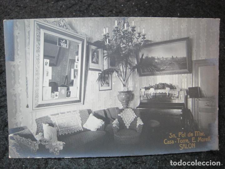 Postales: SANT POL DE MAR-CASA TORRE-E.MORELL-SALON-FOTOGRAFICA-POSTAL ANTIGUA-(95.267)