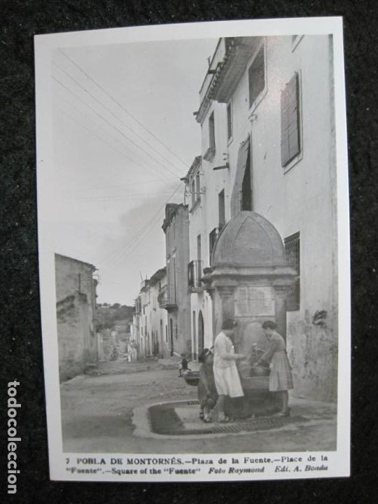 Postais: POBLA DE MONTORNES-PLAZA DE LA FUENTE-FOTOGRAFICA-POSTAL ANTIGUA-(95.320)