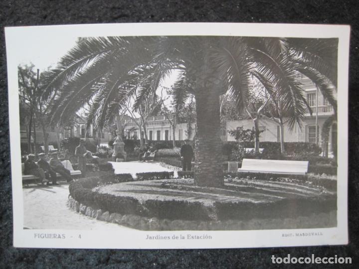 Postales: FIGUERAS-JARDINES DE LA ESTACION-FOTOGRAFICA MASDEVALL-POSTAL ANTIGUA-(95.378)