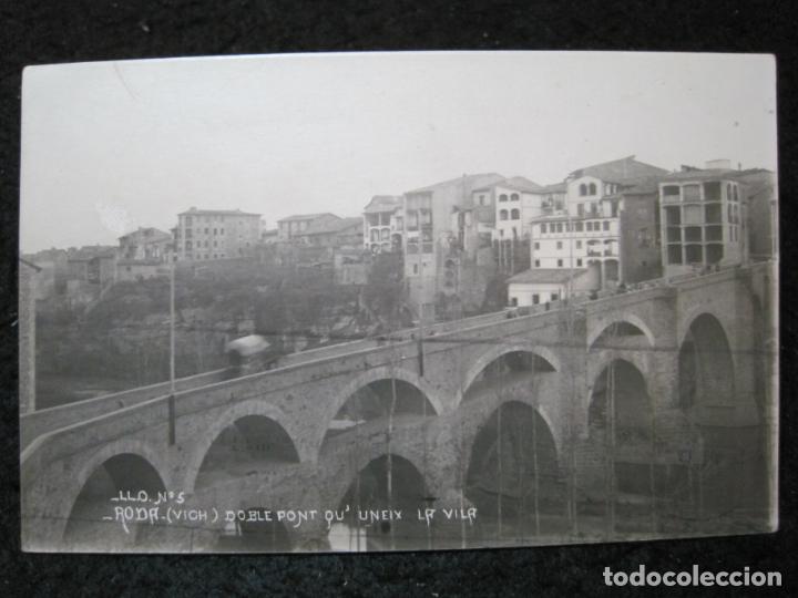 Postkarten: RODA (VICH)-DOBLE PONT QUE UNEIX LA VILA-FOTOGRAFICA-POSTAL ANTIGUA-(95.521)