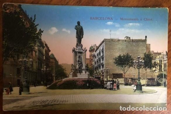Postales: BARCELONA - MONUMENTO A CLAV&Eacute; Postal E. Planas Garriga Editor n&uacute;m. 596 - Foto 1