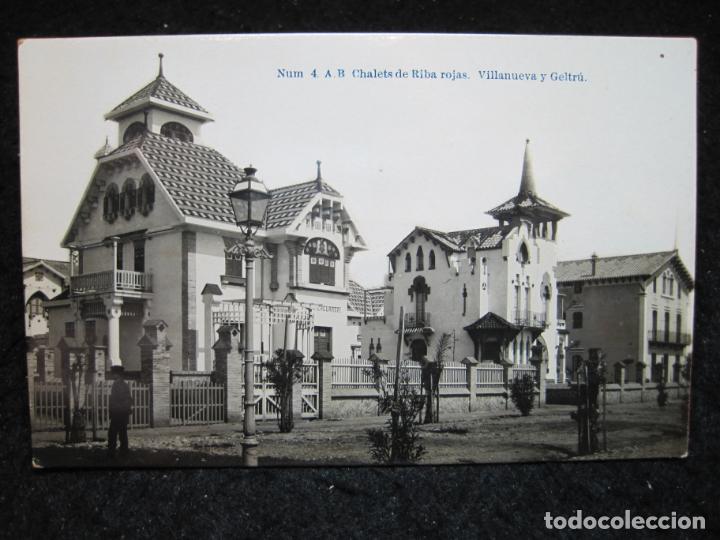 Postales: VILANOVA I LA GELTRU-CHALETS DE RIBA ROJAS-INDUSTRIAL FOTOGRAFICA-NUM 4 A.B.-POSTAL ANTIGUA-(95.707)