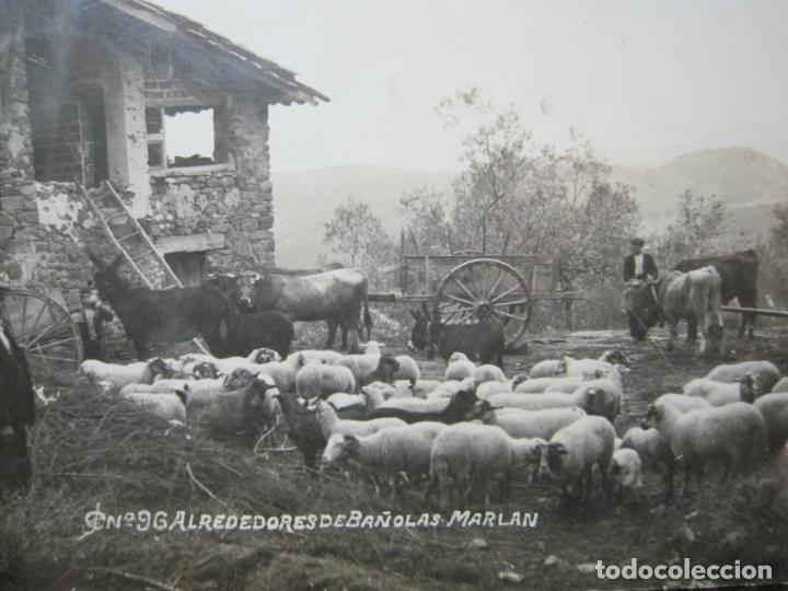 Postales: BANYOLES-ALREDEDORES DE BA&Ntilde;OLAS MARLAN-FOTOGRAFICA-POSTAL ANTIGUA-(95.727)