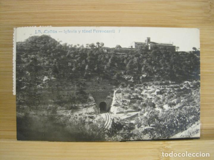 Postais: CALLUS-ESGLESIA I TUNEL DEL FERROCARRIL-J.B. 7-FOTOGRAFICA-POSTAL ANTIGUA-(95.837)