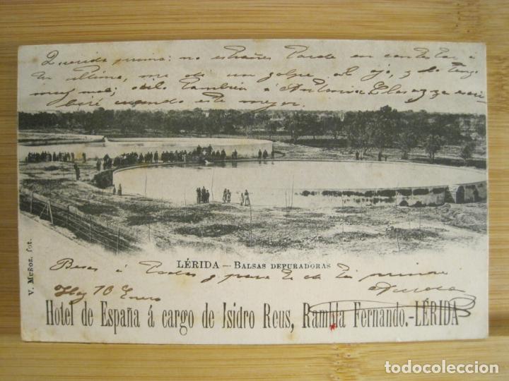 Postales: LLEIDA-BALSAS DEPURADORAS-PUBLICIDAD HOTEL DE ESPA&Ntilde;A-POSTAL ANTIGUA-(96.096)