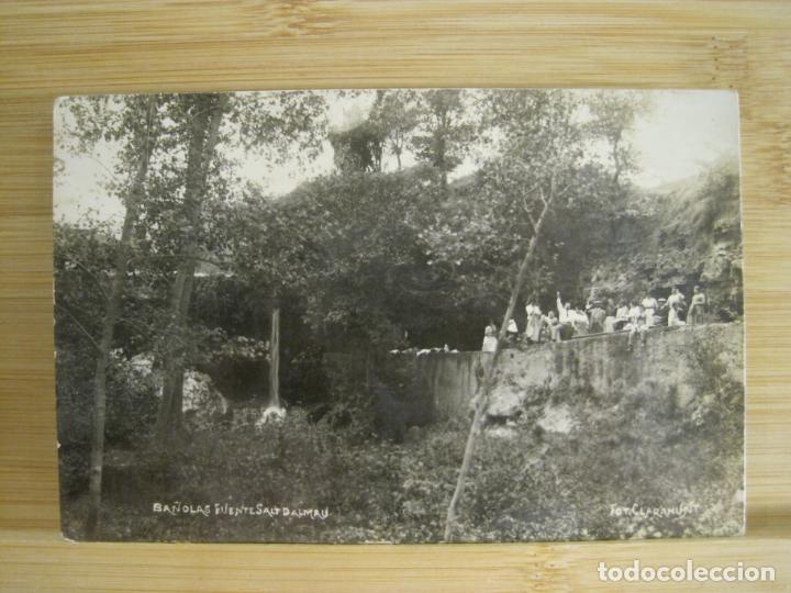 Postales: BANYOLES-BA&Ntilde;OLAS-FUENTE SALT DALMAU-FOTOGRAFICA-POSTAL ANTIGUA-(96.129)