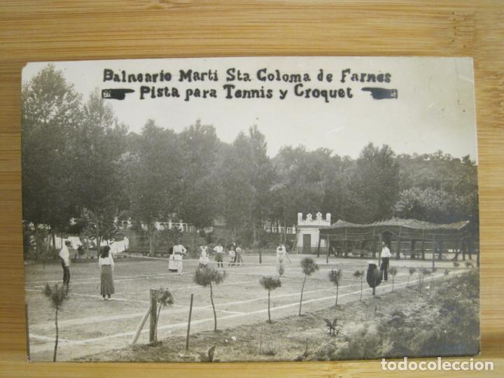 Postcards: SANTA COLOMA DE FARNES-BALNEARIO MARTI-PISTA DE TENIS Y CROQUET-FOTOGRAFICA-POSTAL ANTIGUA-(96.285)
