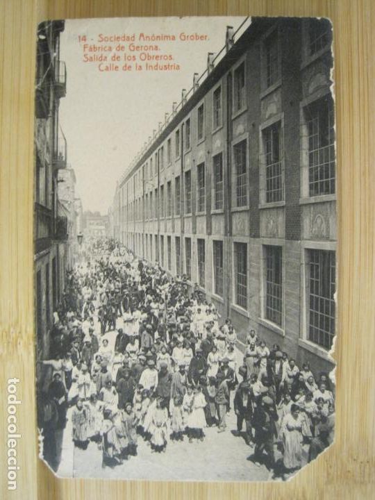 Postcards: GIRONA-SOCIEDAD ANONIMA GROBER-SALIDA DE LOS OBREROS-THOMAS-14-POSTAL ANTIGUA-(96.313)