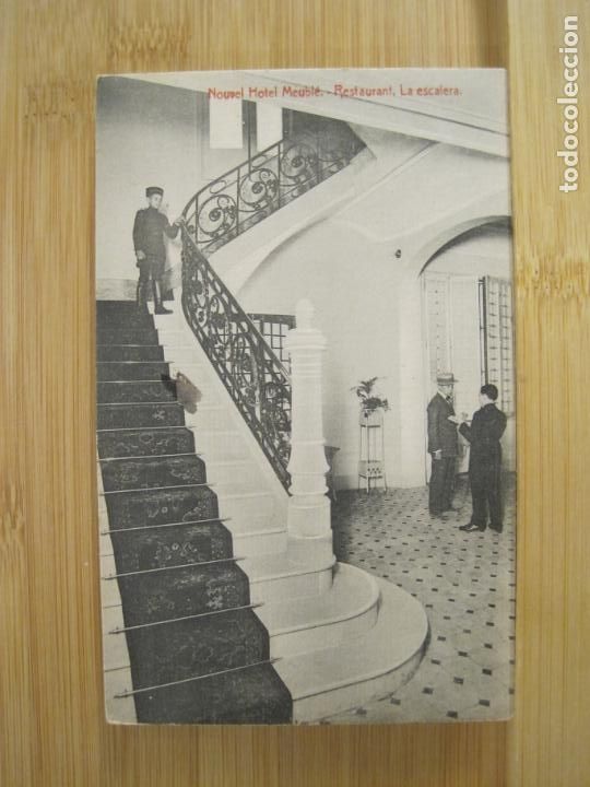 Postales: BARCELONA-NOUVEL HOTEL MEUBLE-RESTAURANT-LA ESCALERA-POSTAL ANTIGUA-(96.424)