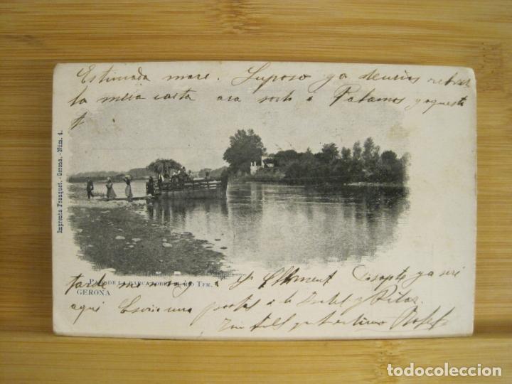Postais: GIRONA-PASEO DE LA BARCA SOBRE EL RIO TER-REVERSO SIN DIVIDIR-POSTAL ANTIGUA-(96.483)