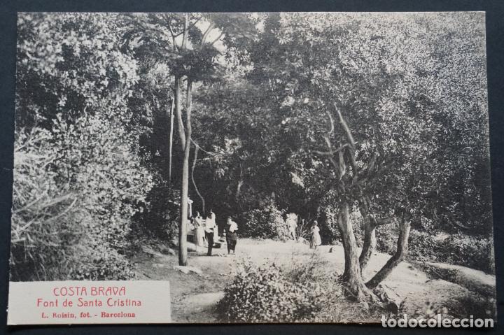 Postales: Costa Brava, Font de Santa Cristina, antigua postal sin circular