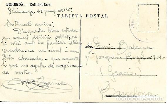 Postales: BORRED&Agrave; - COLL DEL BAST - CIRCULADA - 1953 - Foto 2